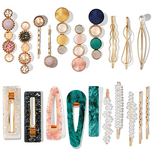 Fashion Geometric Metal Circle Square Hair Clip marble Stone Hairpins Barrette Fashion Geometric Metal Circle Square Hair Clip marble Stone Hairpins Barrette